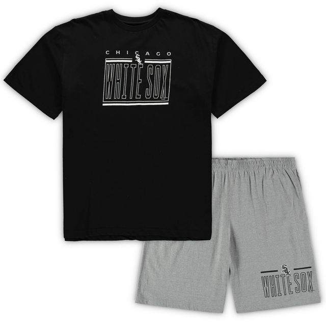 Ensemble de pyjama pour hommes Concepts Sport Noir/Gris chiné Chicago White Sox Tailles Big & Tall