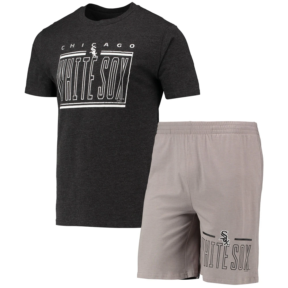 Ensemble de nuit T-shirt et short Chicago White Sox Meter Concepts Sport gris/noir pour homme