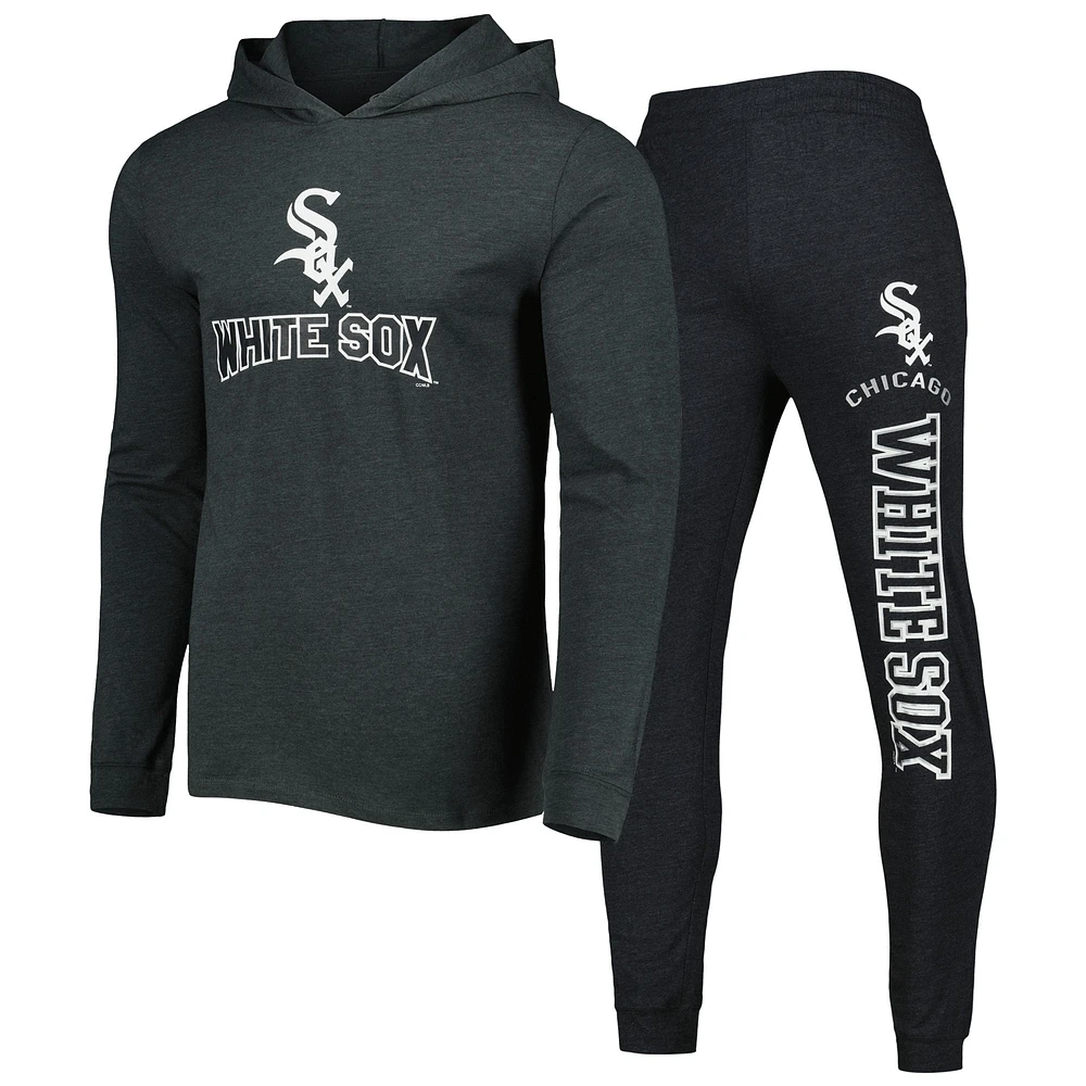 Concepts Sport Heather Black/Heather Charcoal Chicago White Sox Meter Pullover Hoodie & Joggers Set