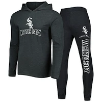 Men's Concepts Sport Heather Black/Heather Charcoal Chicago White Sox Meter Pullover Hoodie & Joggers Set