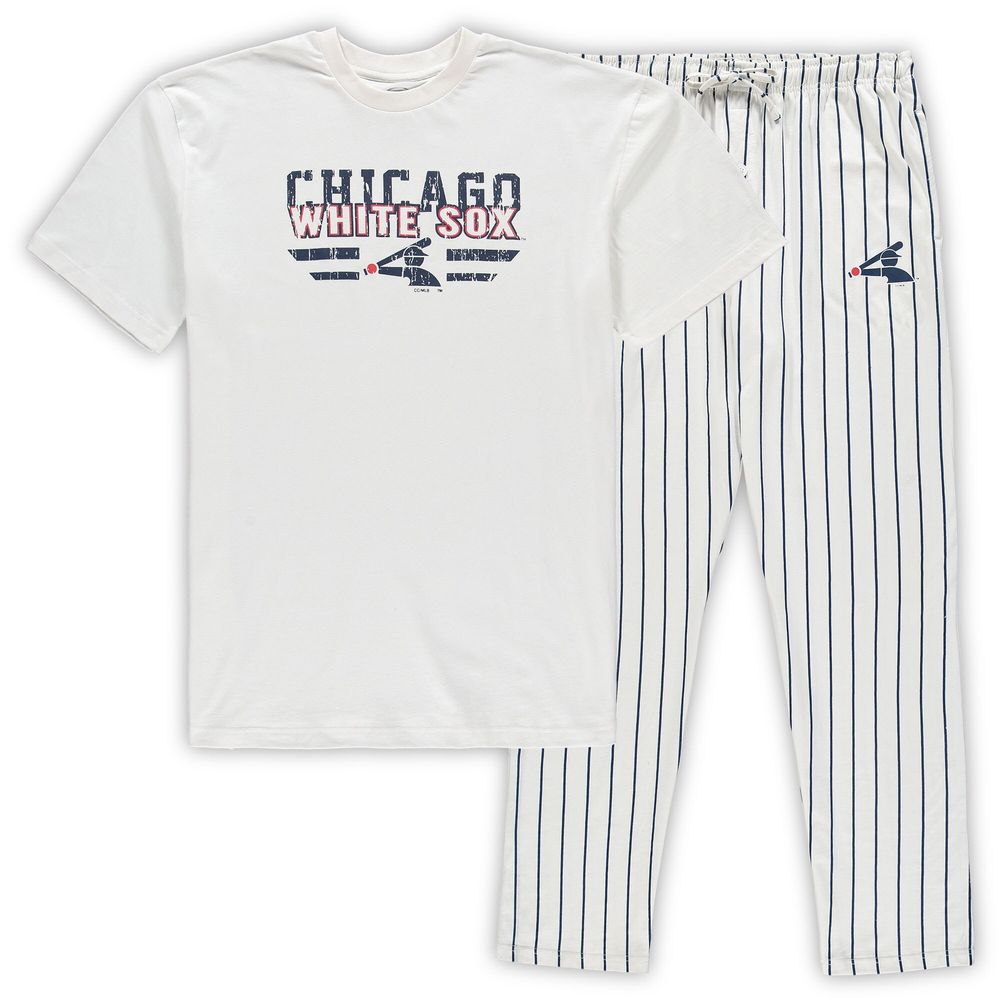 Men's Concepts Sport White/Navy Chicago White Sox Big & Tall Pinstripe Sleep Set