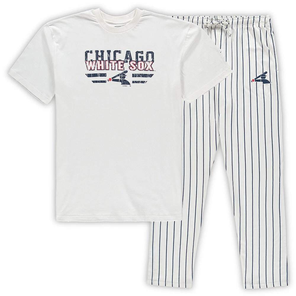 Pyjama Big & Tall Pinstripe Chicago White Sox Concepts Sport pour homme Blanc/Marine