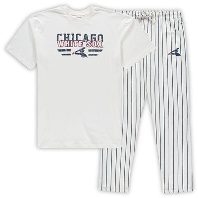 Men's Concepts Sport White/Navy Chicago White Sox Big & Tall Pinstripe Sleep Set