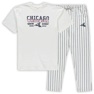 Pyjama Big & Tall Pinstripe Chicago White Sox Concepts Sport pour homme Blanc/Marine