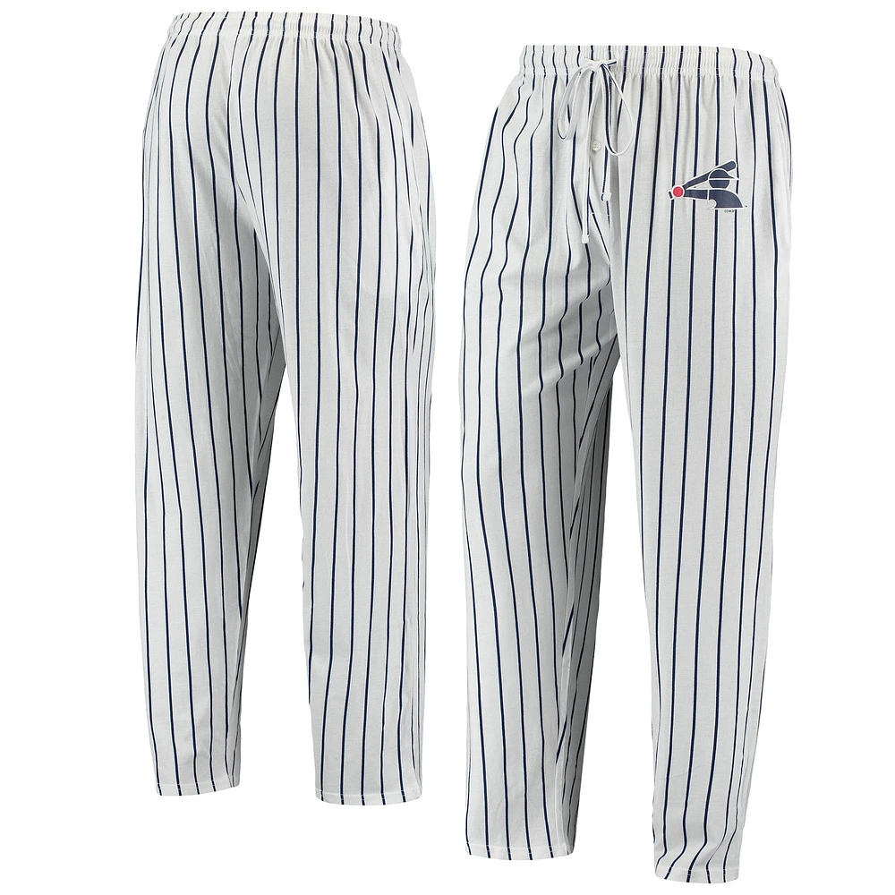 Concepts Sport Pantalon à fines rayures Chicago White Sox Logo Vigor pour homme Blanc/Bleu marine