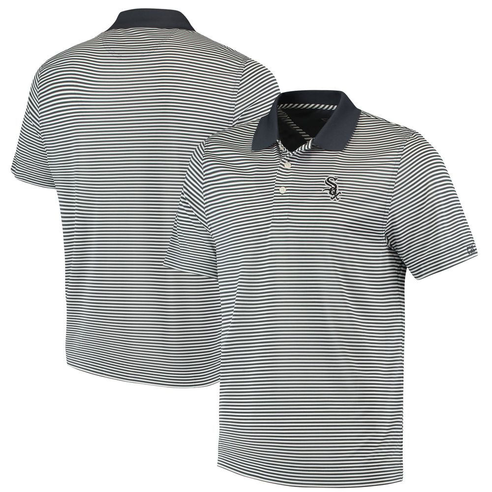 Men's Cutter & Buck Gray Chicago White Sox Trevor Stripe DryTec Polo