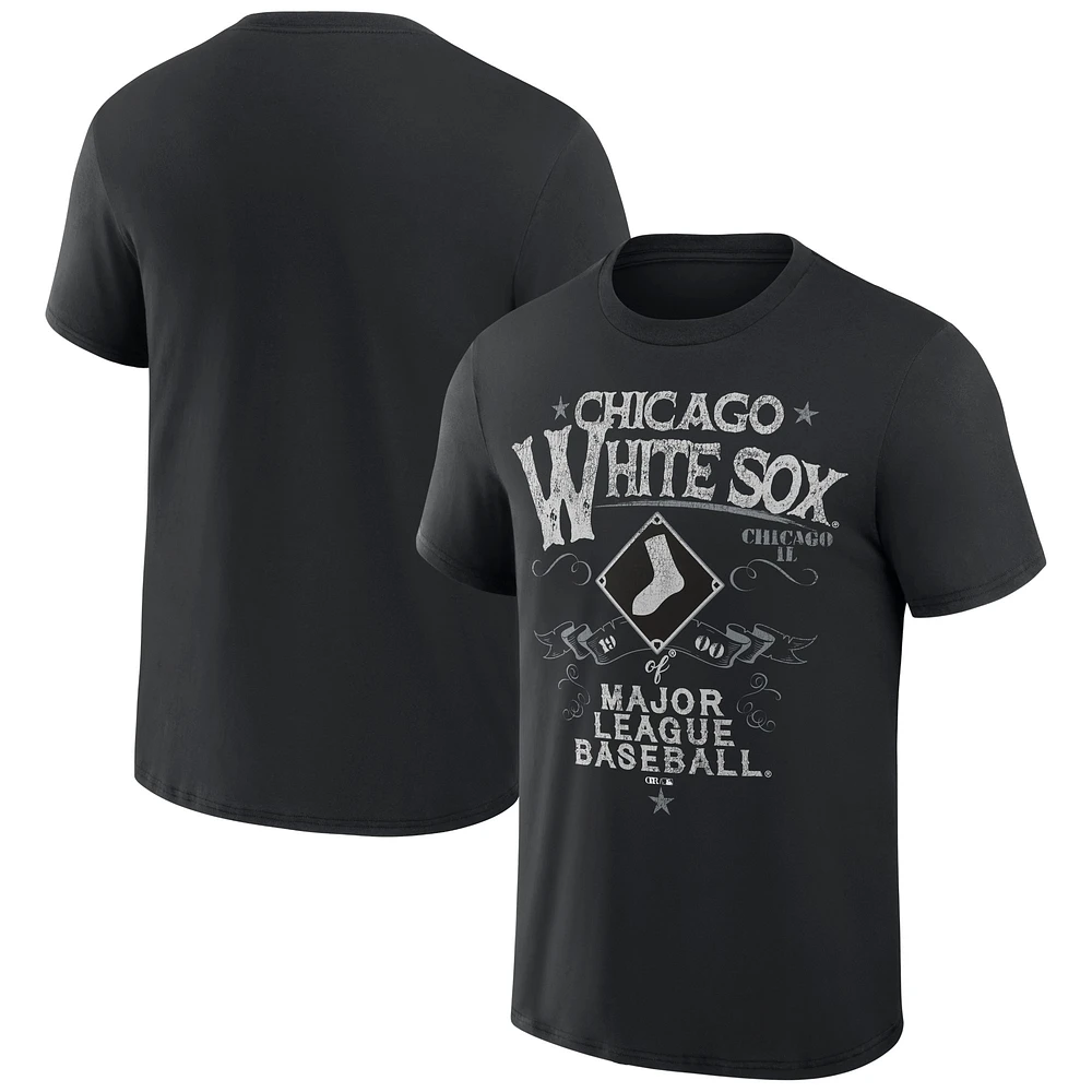 Collection Darius Rucker pour homme par Fanatics Black Chicago White Sox Beach Splatter T-shirt