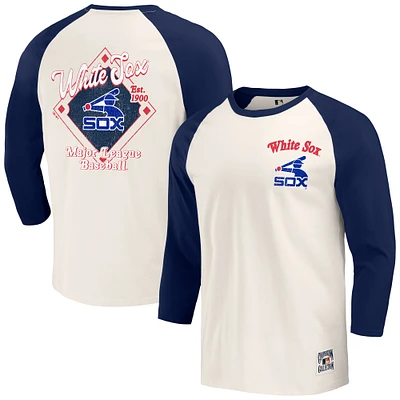 Collection Darius Rucker pour hommes par Fanatics bleu marine/blanc Chicago White Sox Cooperstown T-shirt raglan à manches 3/4