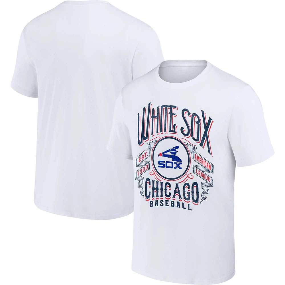 Collection Darius Rucker pour homme par Fanatics White Chicago Sox T-shirt en détresse Rock