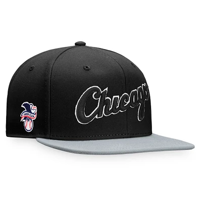 Casquette ajustée bicolore fondamentale Fanatics pour hommes, noir/gris, Chicago White Sox