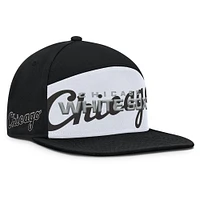 Casquette Snapback Fanatics noire/blanche Chicago White Sox Clubhouse Splitter pour homme