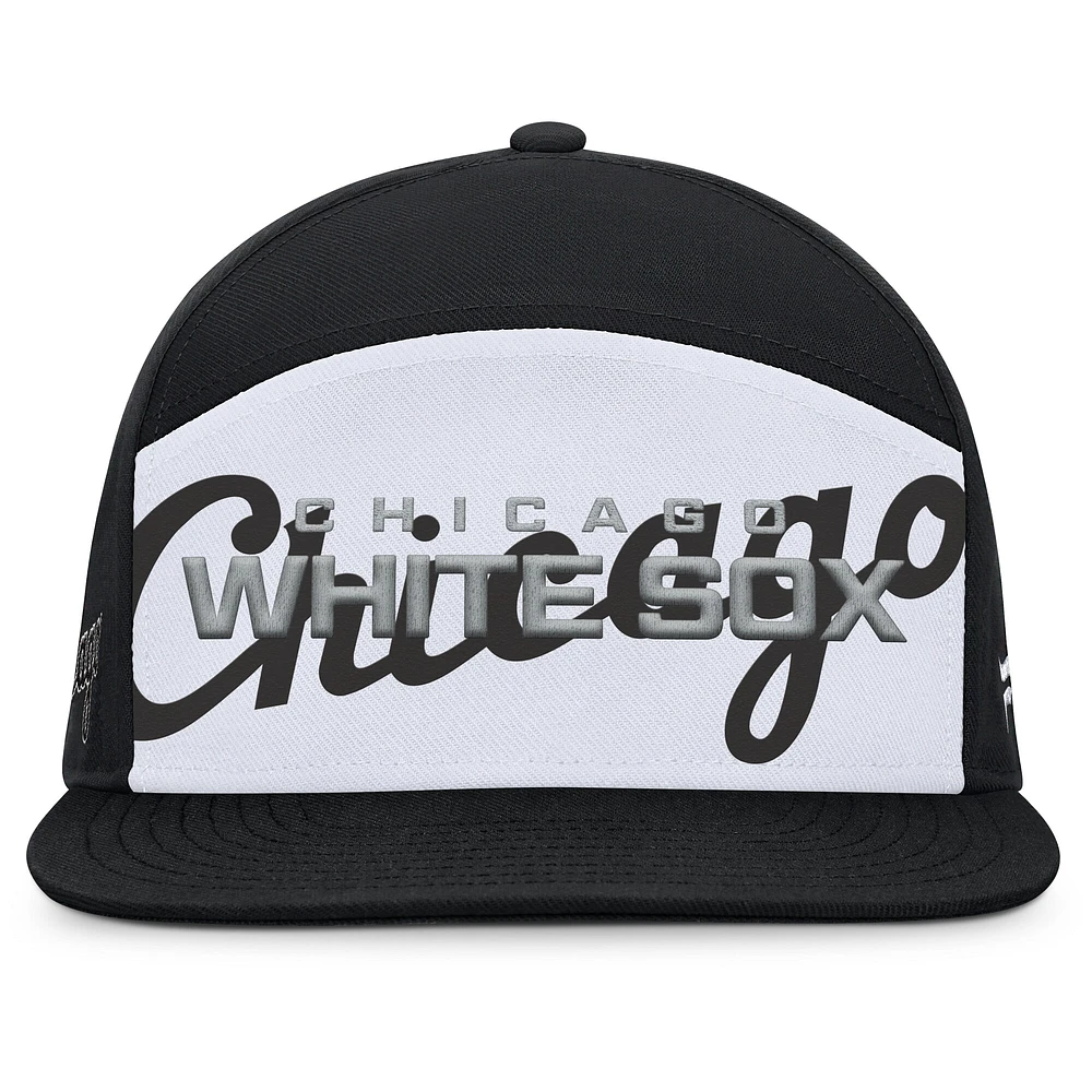 Casquette Snapback Fanatics noire/blanche Chicago White Sox Clubhouse Splitter pour homme