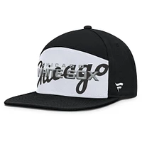 Casquette Snapback Fanatics noire/blanche Chicago White Sox Clubhouse Splitter pour homme