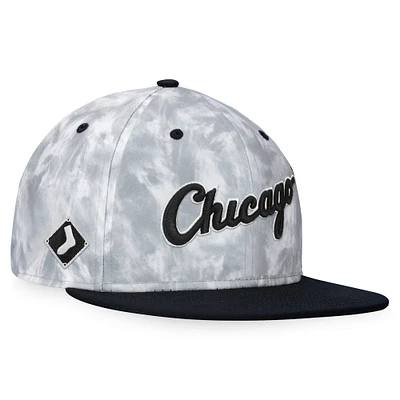 Casquette ajustée Chicago White Sox Smoke Dye Fanatics pour hommes, noir/blanc