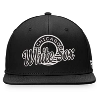 Casquette Snapback noire Chicago White Sox Circle Script Fanatics pour hommes