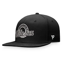 Casquette Snapback noire Chicago White Sox Circle Script Fanatics pour hommes