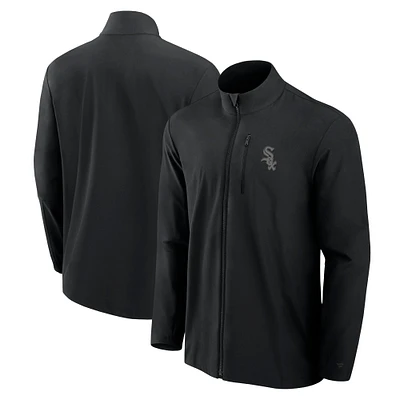 Men's Fanatics Black Chicago White Sox Front Office Micro Tonal Full-Zip Jacket