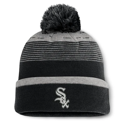 Bonnet en tricot à revers avec pompon et dégradé fondamental Chicago White Sox Fanatics pour homme