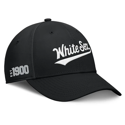 Casquette Flex Fundamental Tag de Chicago White Sox noire pour homme Fanatics