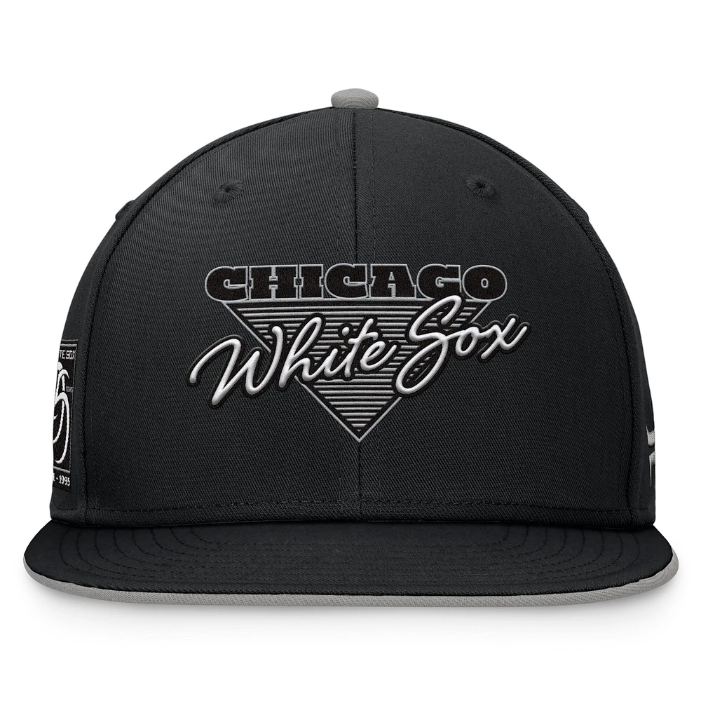 Men's Fanatics Black Chicago White Sox Fundamental Tri-Script Fitted Hat