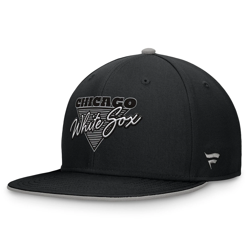 Casquette ajustée Fanatics noire Chicago White Sox Fundamental Tri-Script pour hommes