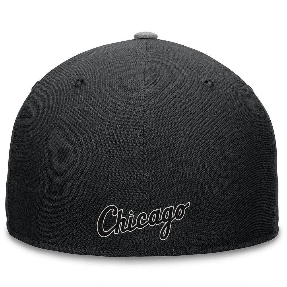 Casquette ajustée Fanatics noire Chicago White Sox Fundamental Tri-Script pour hommes