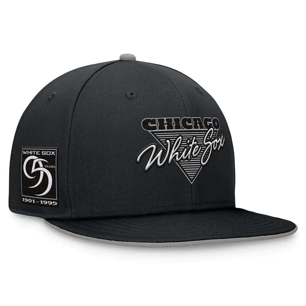 Men's Fanatics Black Chicago White Sox Fundamental Tri-Script Fitted Hat