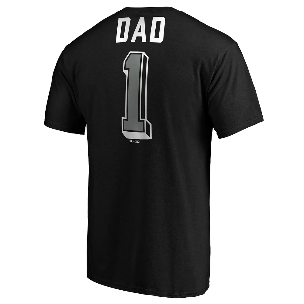 T-shirt noir de l'équipe papa numéro un des White Sox Chicago Fanatics pour hommes