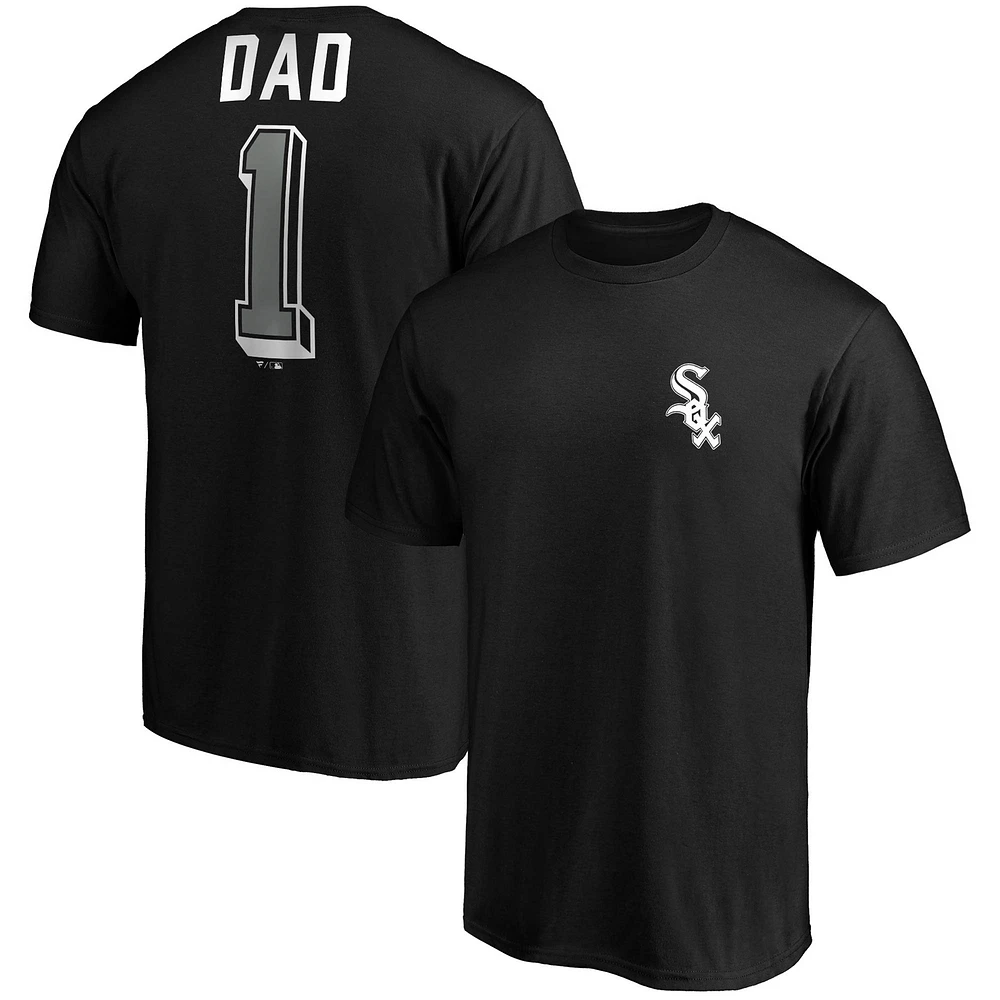 Men's Fanatics Black Chicago White Sox Number One Dad Team T-Shirt