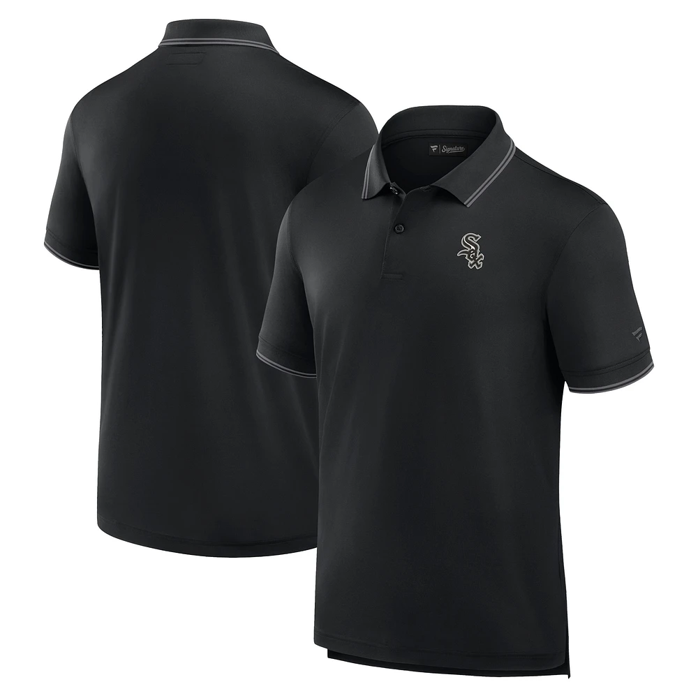 Men's Fanatics Black Chicago White Sox Pique Polo Shirt