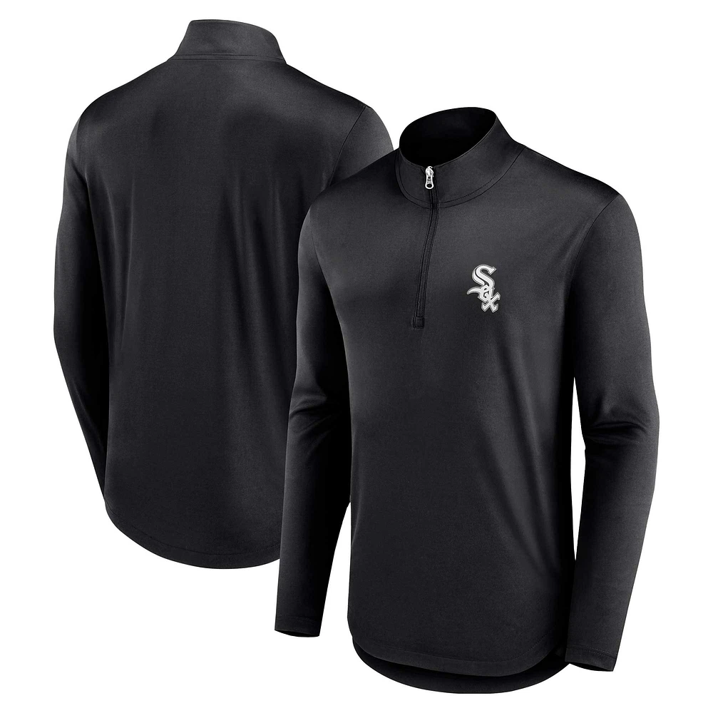 Haut à quart de zip Quarterback Fanatics pour hommes noir des Chicago White Sox