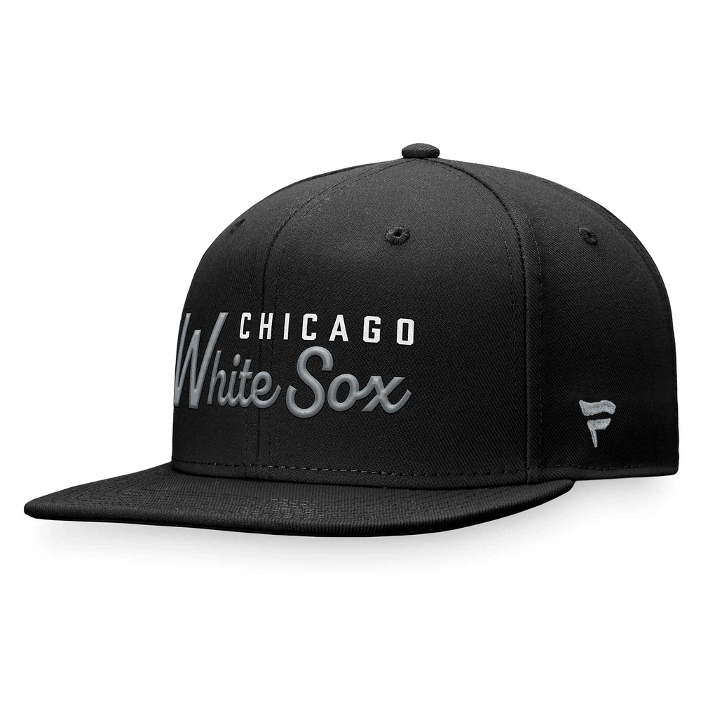 Casquette Snapback Fanatics noire Chicago White Sox Script pour hommes