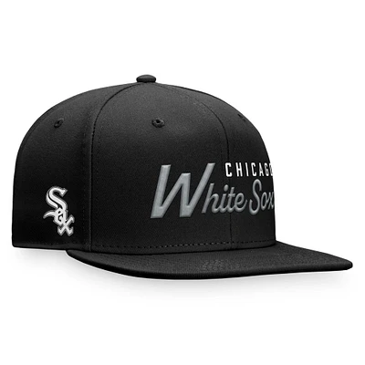 Men's Fanatics Black Chicago White Sox Script Snapback Hat