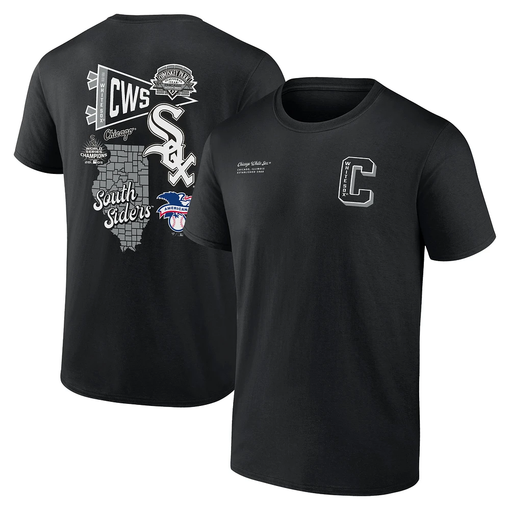 Men's Fanatics Black Chicago White Sox Split Zone T-Shirt