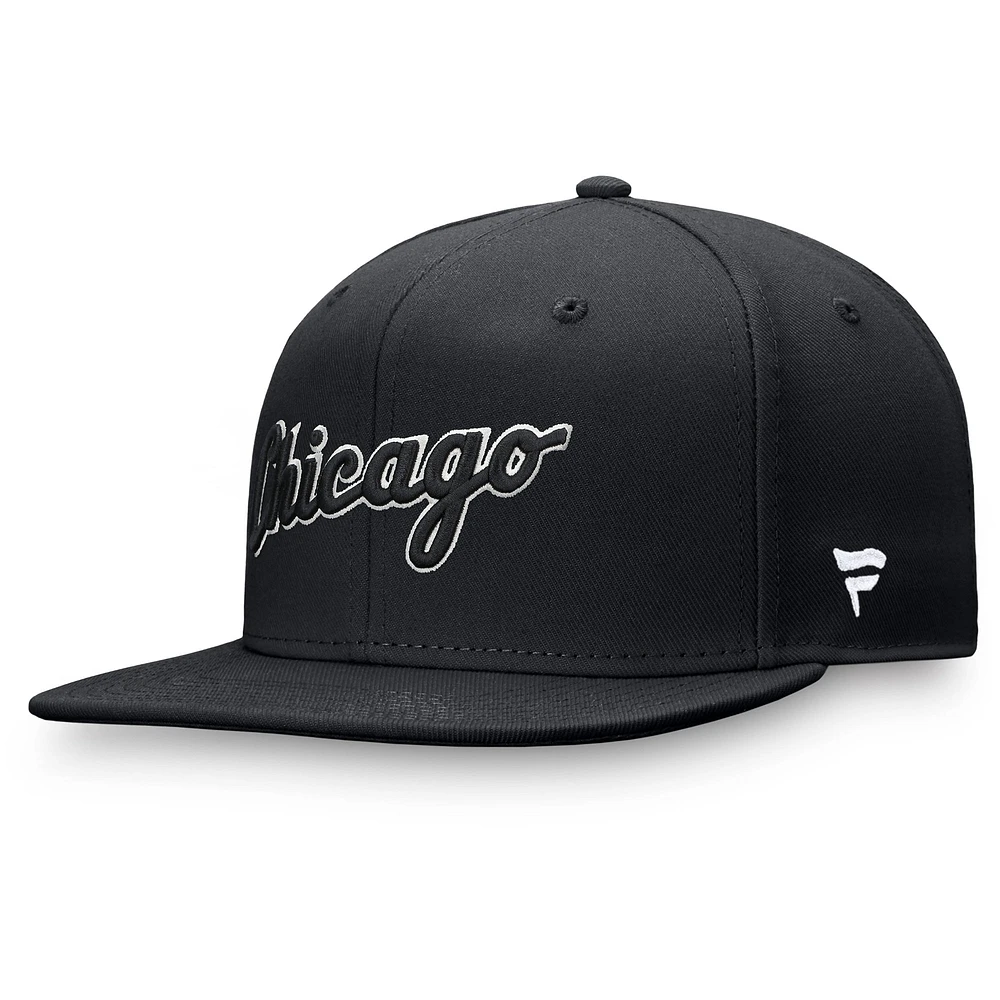 Casquette ajustée noire Chicago White Sox Team Core Fanatics pour hommes