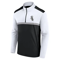 Haut à quart de zip imparable noir Chicago White Sox Fanatics pour hommes