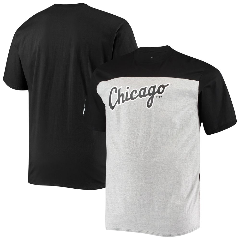 Fanatics Branded Men's Fanatics Branded Black/Heathered Gray Chicago White  Sox Big & Tall Colorblock T-Shirt