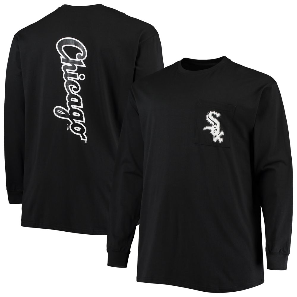 Fanatics Branded Men's Fanatics Branded Black Chicago White Sox Big & Tall  Solid Back Hit Long Sleeve T-Shirt