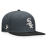 Casquette Snapback à patch bicolore Fanatics pour hommes, charbon/noir, Chicago White Sox