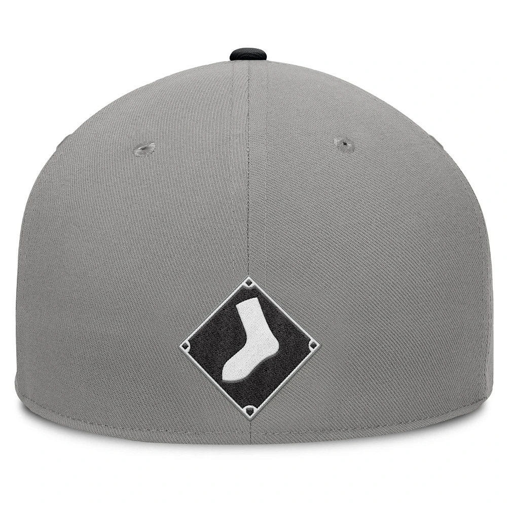 Casquette ajustée Fanatics pour homme gris/noir Chicago White Sox Clubhouse Dugout