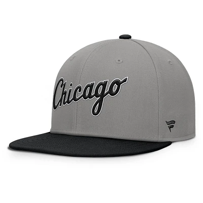 Casquette ajustée Fanatics pour homme gris/noir Chicago White Sox Clubhouse Dugout
