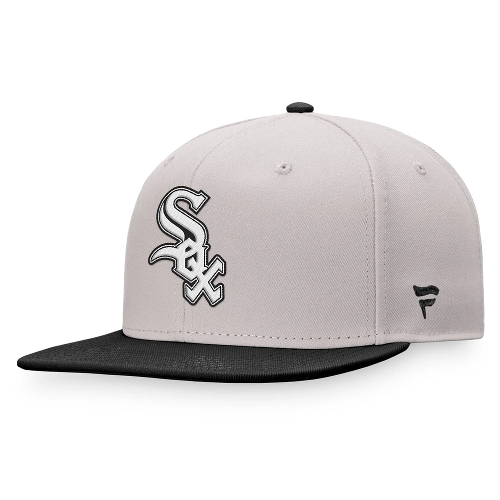 Men's Fanatics  Gray/Black Chicago White Sox Sky Team Patch Snapback Hat