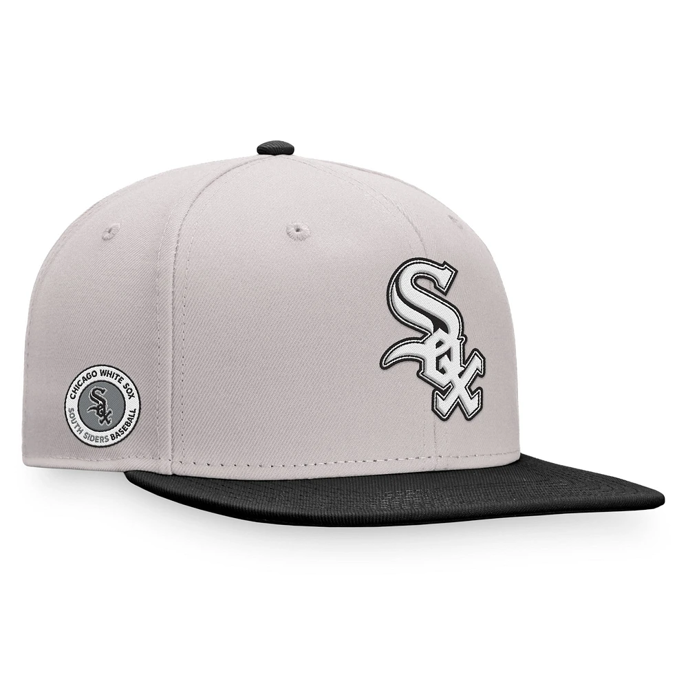 Men's Fanatics  Gray/Black Chicago White Sox Sky Team Patch Snapback Hat