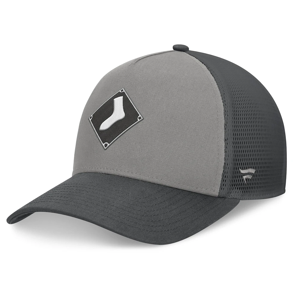 Casquette réglable de camionneur A-Frame Chicago White Sox Fanatics gris/graphite pour hommes