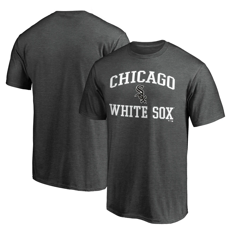 T-shirt gris fanatiques pour hommes avec grand cœur des Chicago White Sox