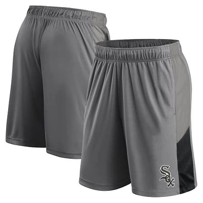 Men's Fanatics Gray Chicago White Sox Champion Rush Color Block Shorts