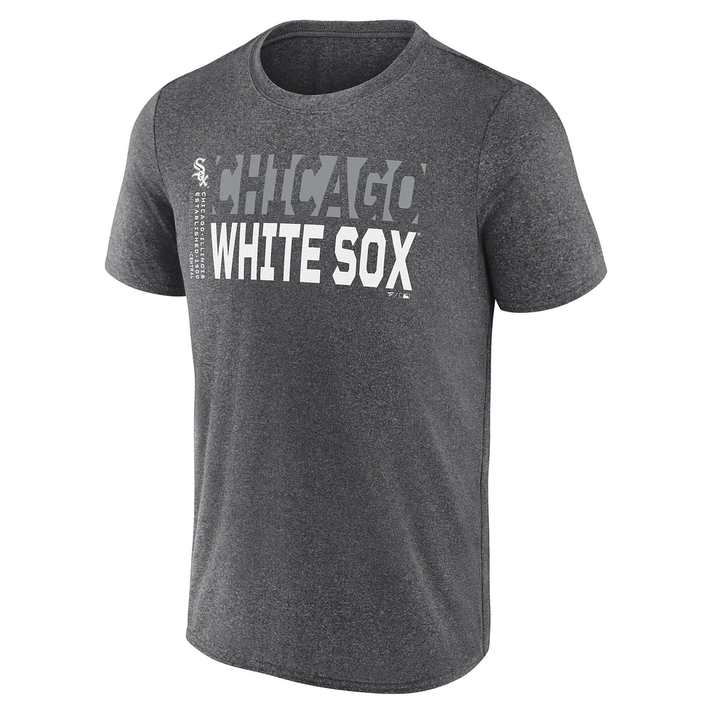 Men's Fanatics  Heather Charcoal Chicago White Sox Fundamentals Shoot For The Sky T-Shirt