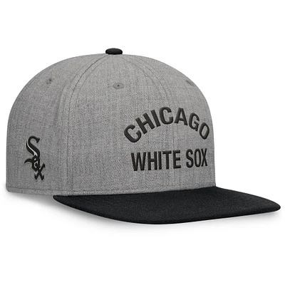 Casquette Snapbuckle à bord plat Fanatics pour hommes gris chiné/noir Chicago White Sox Elements