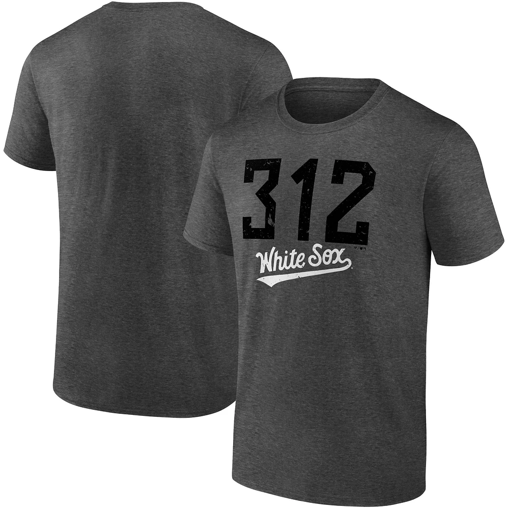 Men's Fanatics Heathered Charcoal Chicago White Sox Hometown Collection The 312 T-Shirt