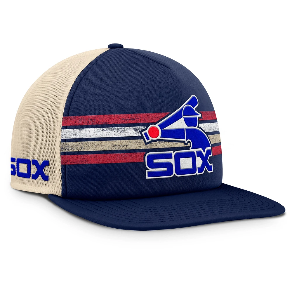 Casquette snapback Powers de la collection Cooperstown des Chicago White Sox pour homme, bleu marine/naturel